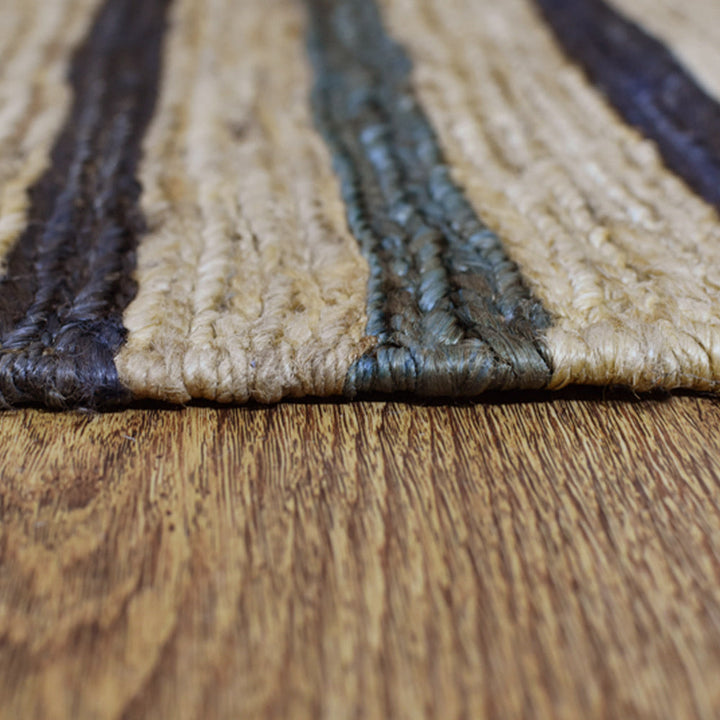 Light Brown Contemporary Hand Knotted Sumak Jute Rug