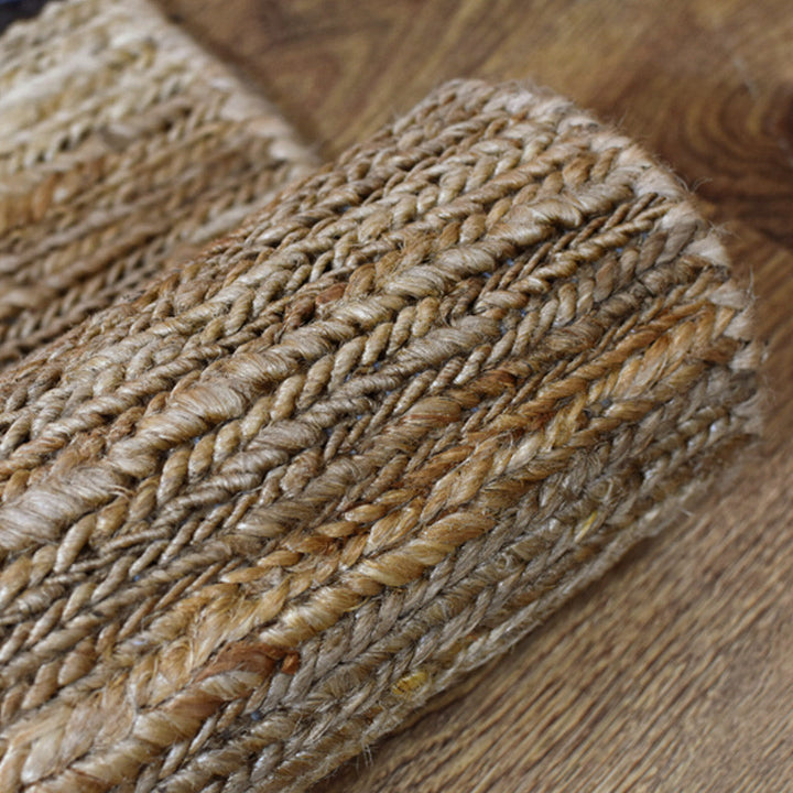 Light Brown Contemporary Hand Knotted Sumak Jute Rug