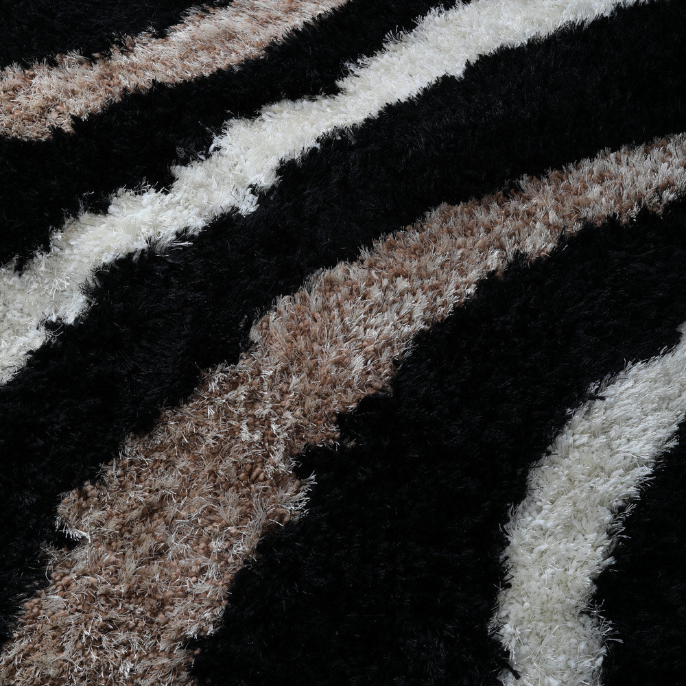 NoirOrbit Hand Tufted Shag Polyester Geometric Rug