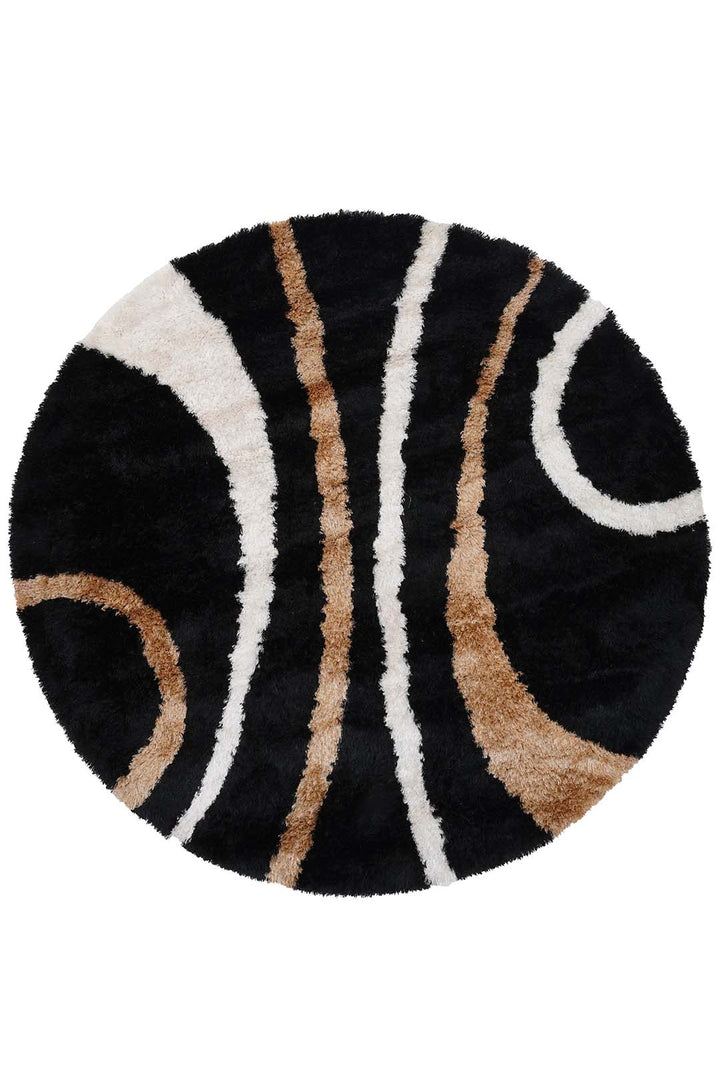 NoirOrbit Hand Tufted Shag Polyester Geometric Rug