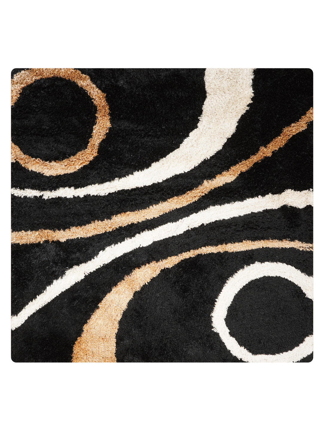NoirOrbit Hand Tufted Shag Polyester Geometric Rug