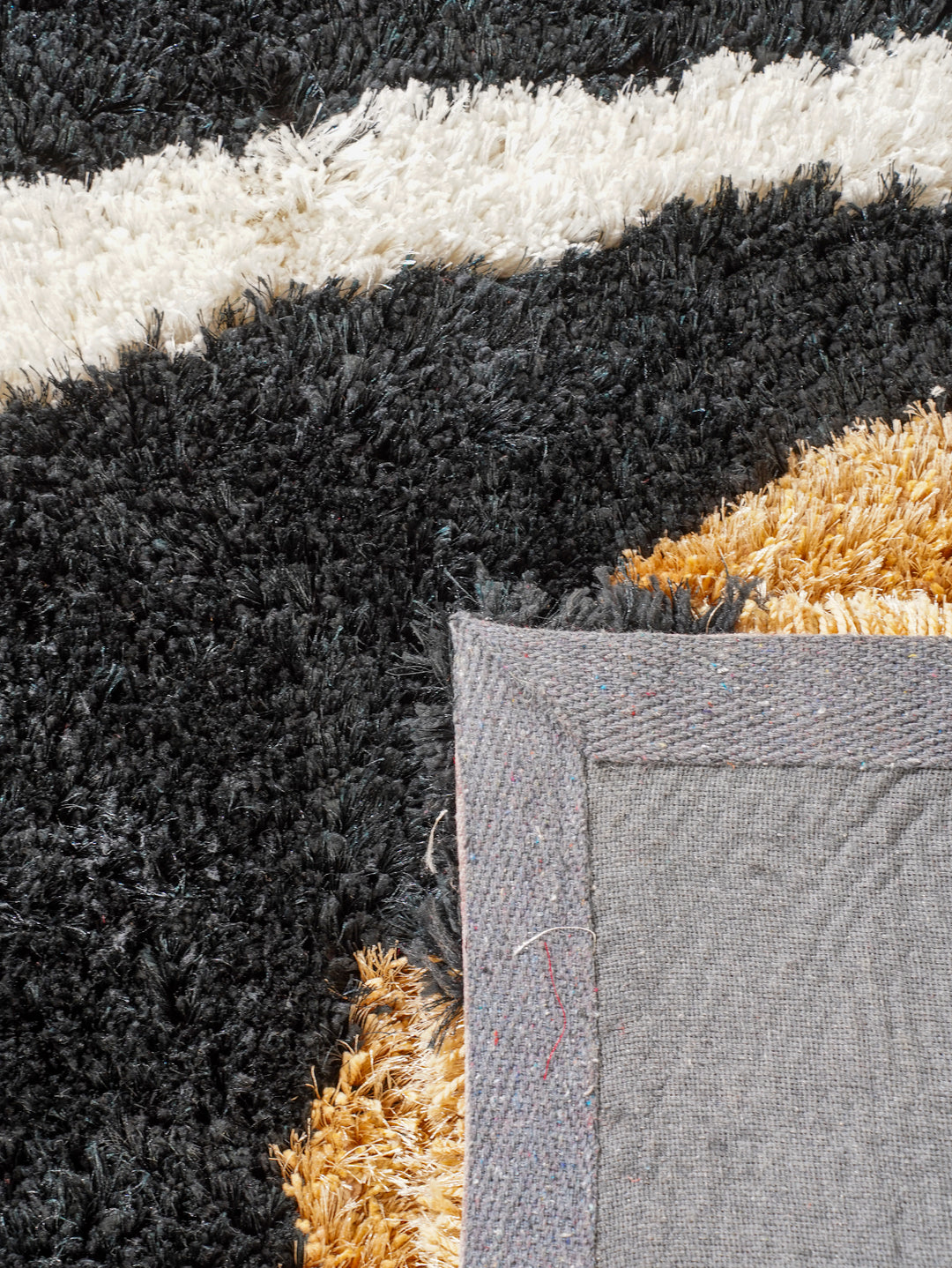 NoirOrbit Hand Tufted Shag Polyester Geometric Rug