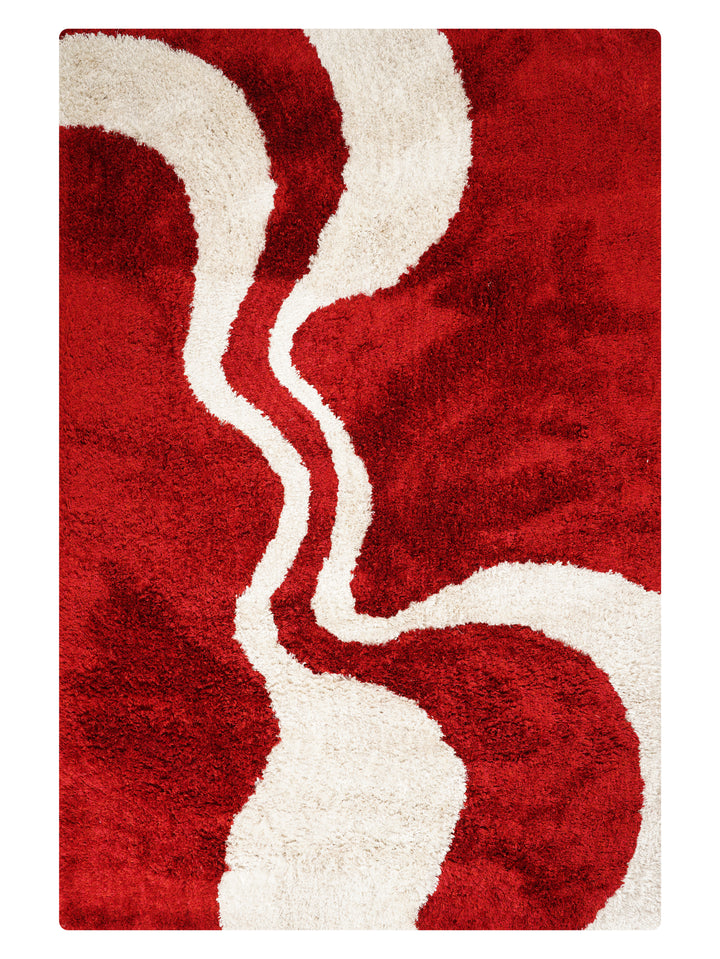 CrimsonFlow Hand Tufted Shag Polyester Contemporary Rug