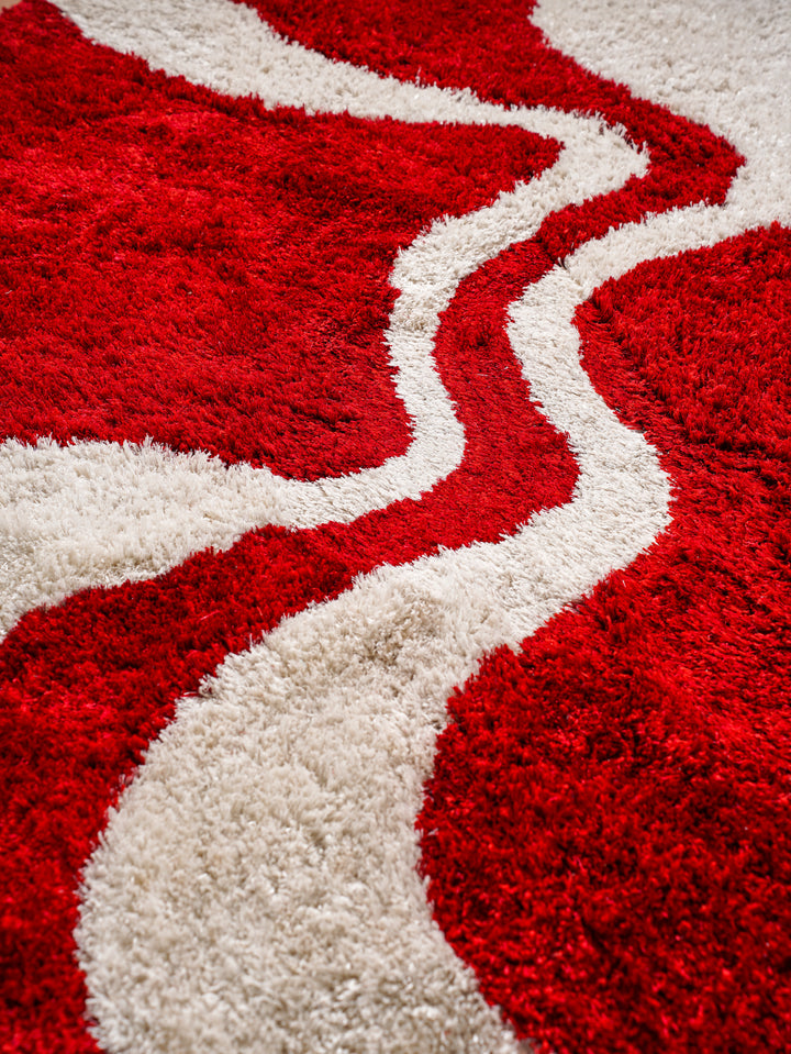 CrimsonFlow Hand Tufted Shag Polyester Contemporary Rug