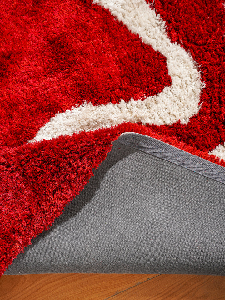 CrimsonFlow Hand Tufted Shag Polyester Contemporary Rug