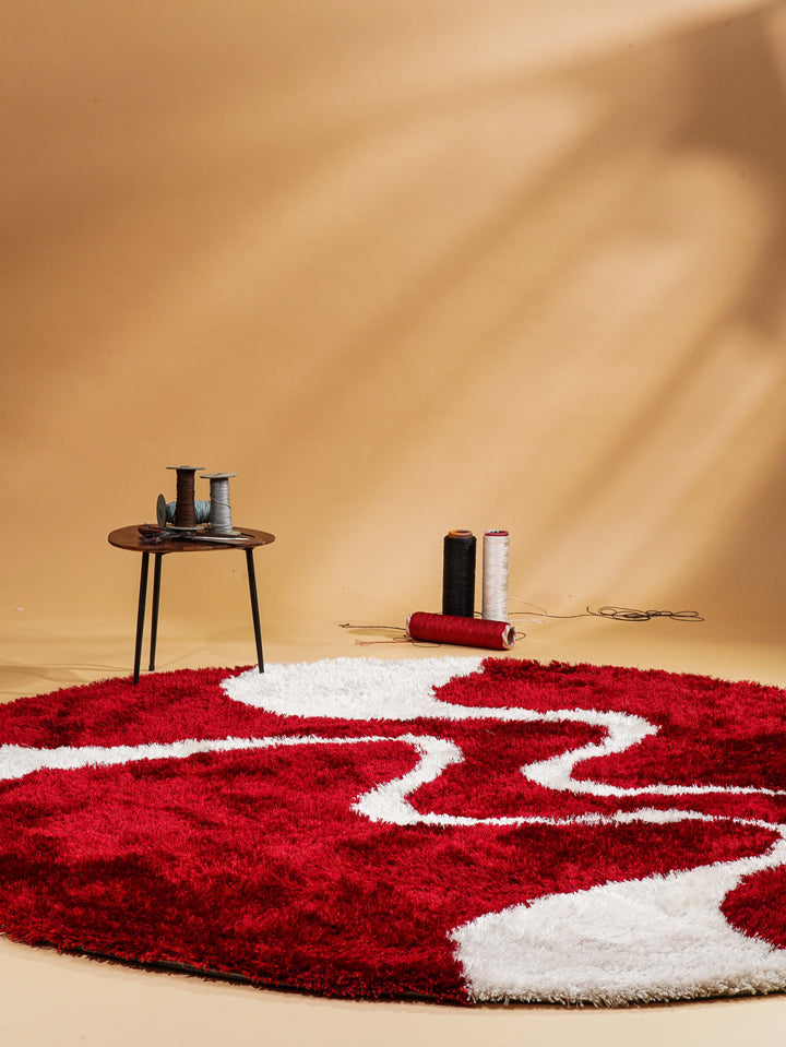 CrimsonFlow Hand Tufted Shag Polyester Contemporary Rug