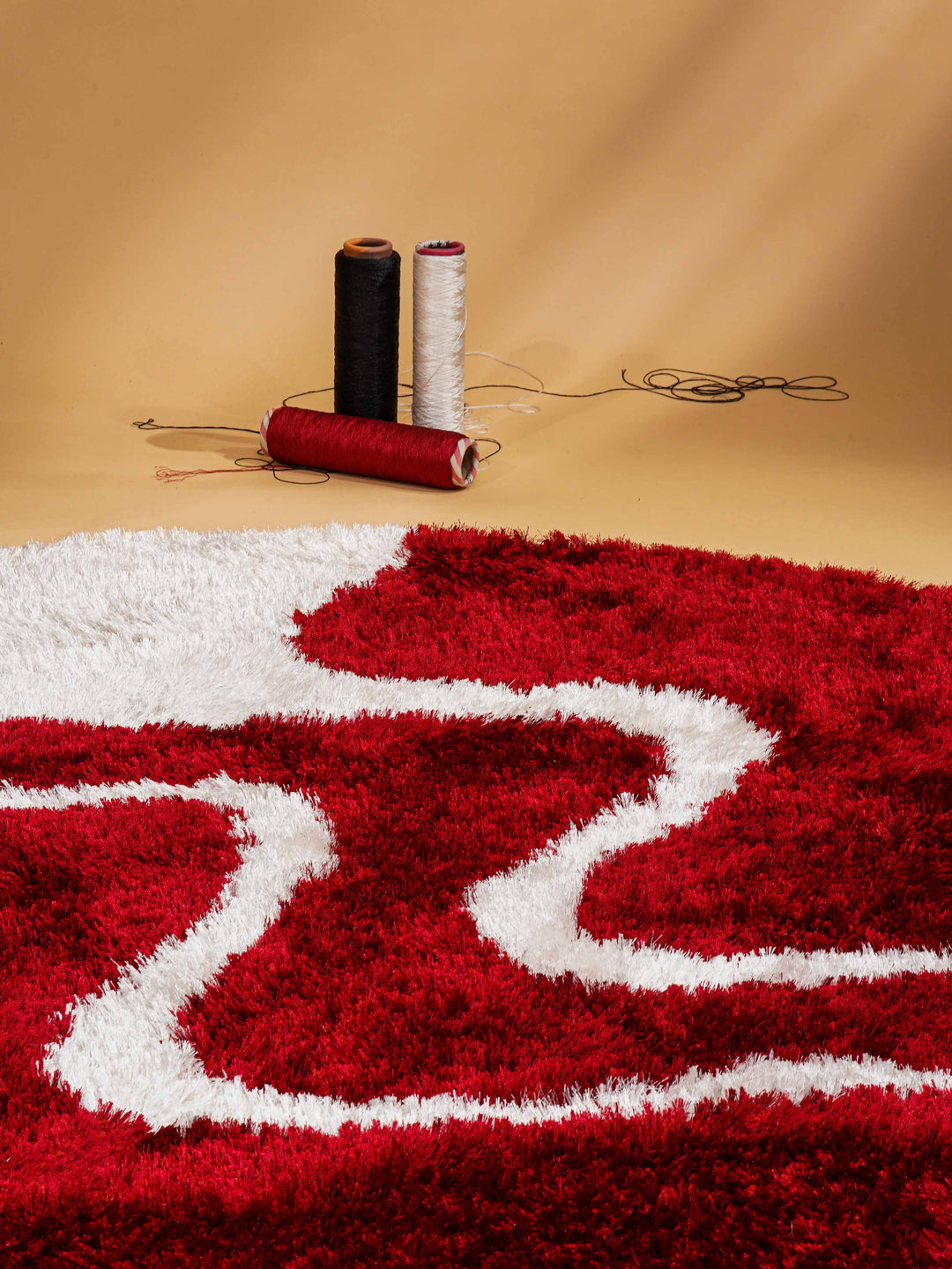 CrimsonFlow Hand Tufted Shag Polyester Contemporary Rug