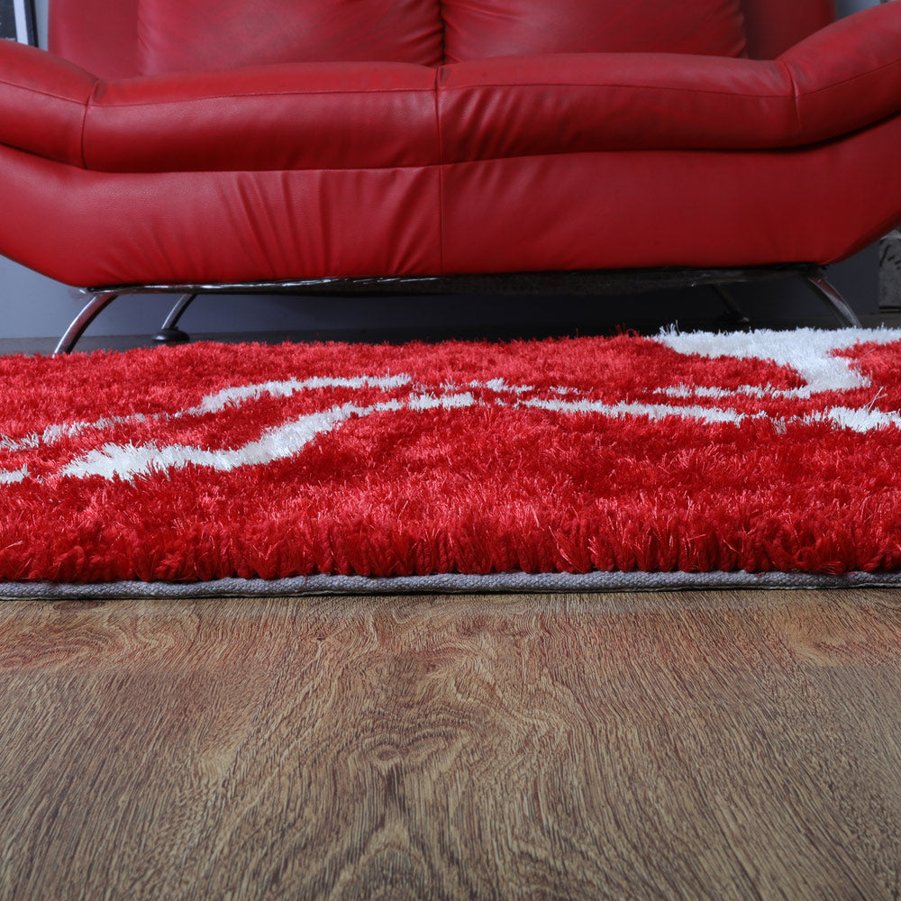 CrimsonFlow Hand Tufted Shag Polyester Contemporary Rug