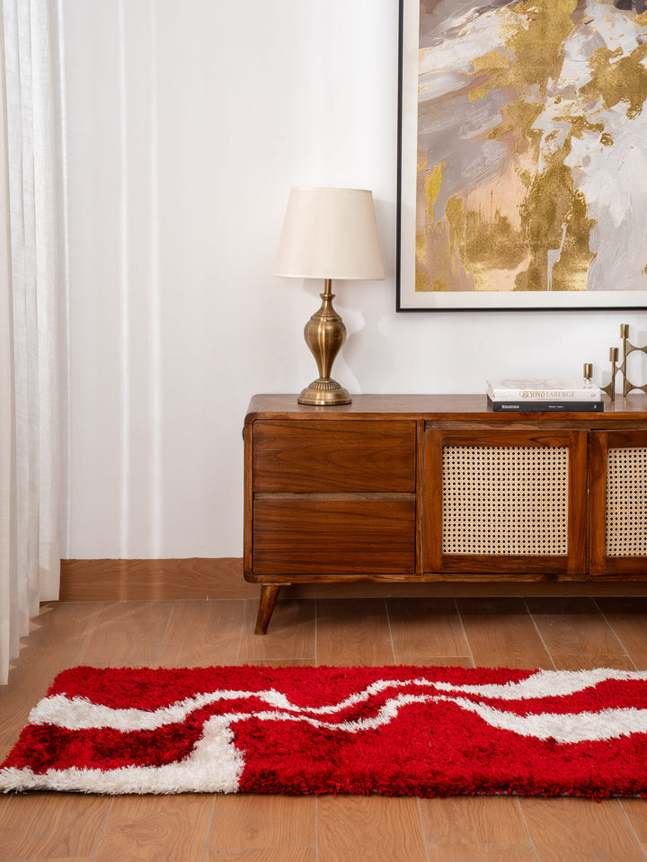 CrimsonFlow Hand Tufted Shag Polyester Contemporary Rug