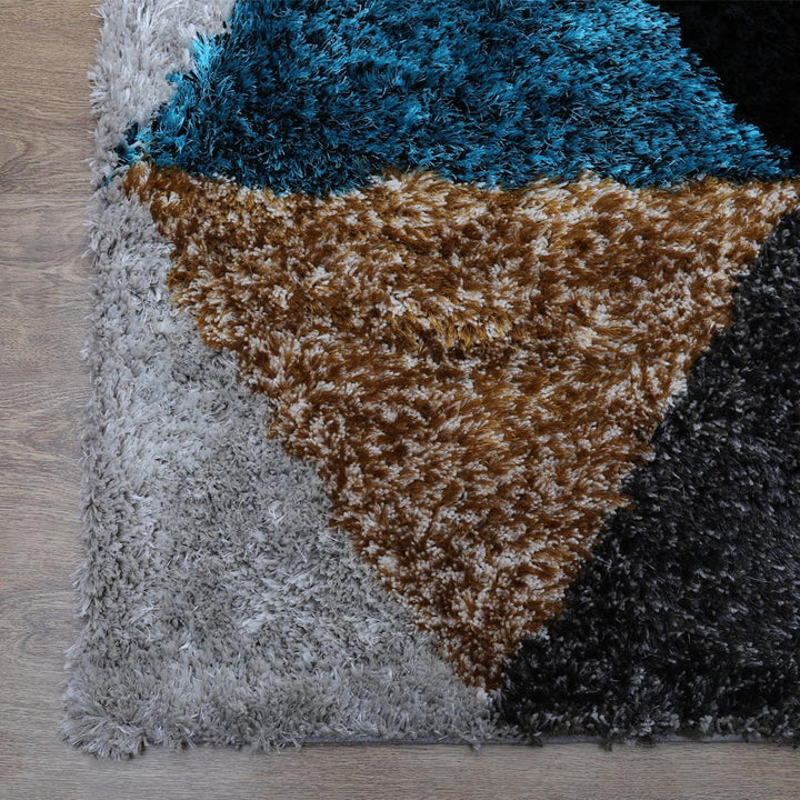 TriVanta Hand Tufted Shag Polyester Geometric Rug