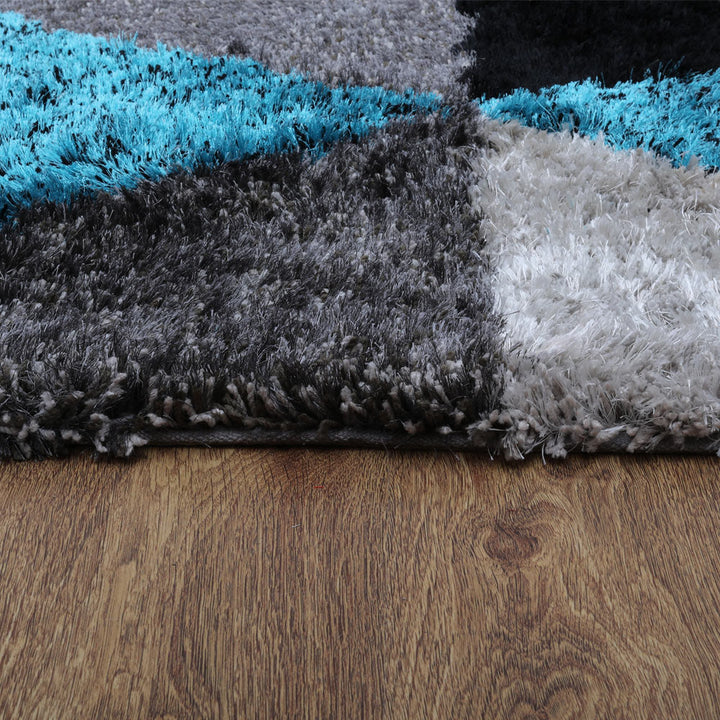 TriVanta Hand Tufted Shag Polyester Geometric Rug