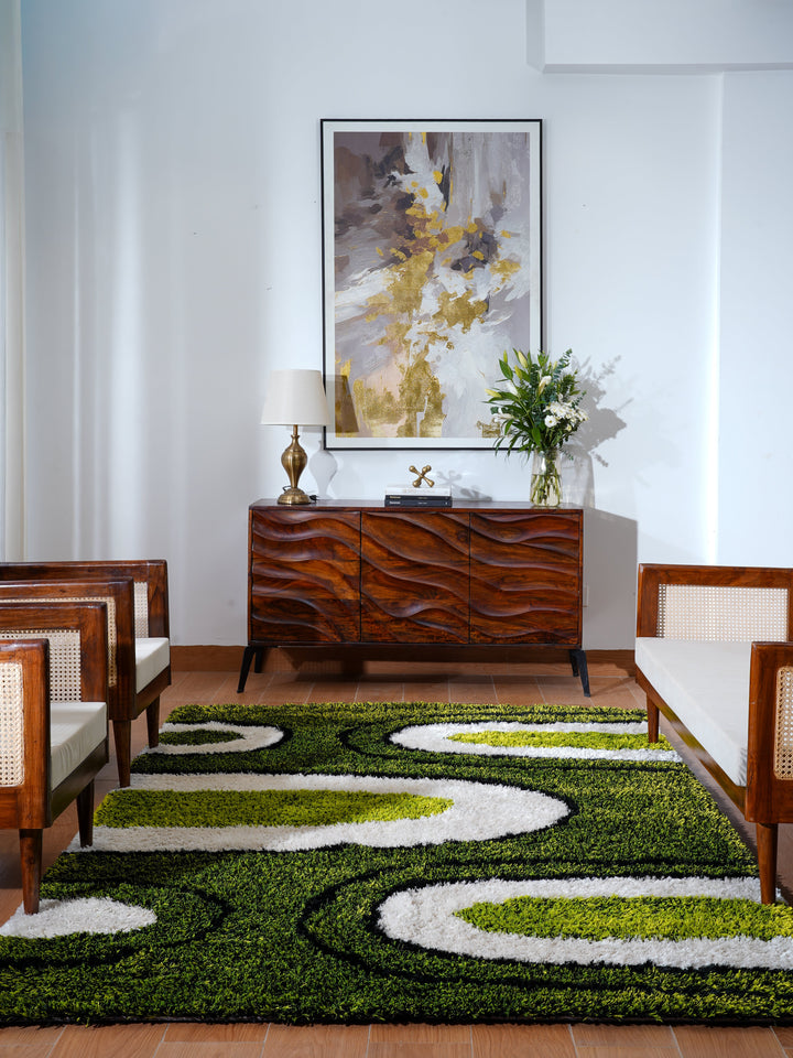 VerdantFlow Hand Tufted Shag Polyester Contemporary Rug