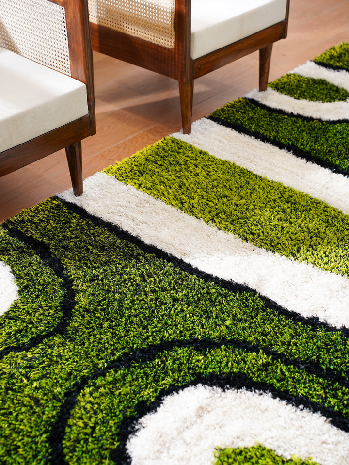 VerdantFlow Hand Tufted Shag Polyester Contemporary Rug