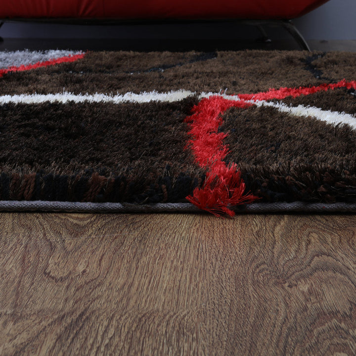 Hand Tufted Shag Polyester Area Rug Contemporary Multicolor K00011