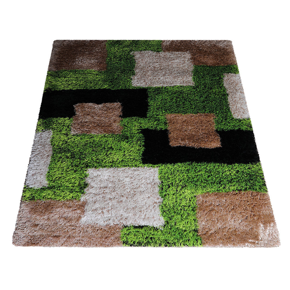 BlockScape Hand Tufted Shag Polyester Geometric Rug