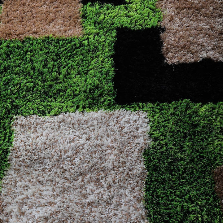 BlockScape Hand Tufted Shag Polyester Geometric Rug