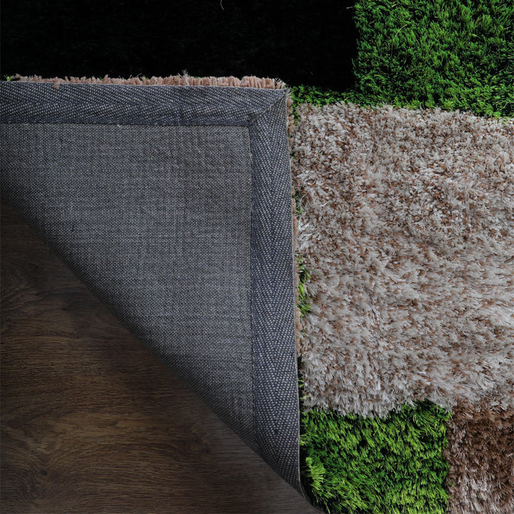 BlockScape Hand Tufted Shag Polyester Geometric Rug
