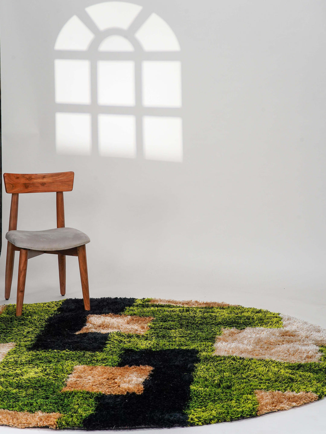 BlockScape Hand Tufted Shag Polyester Geometric Rug