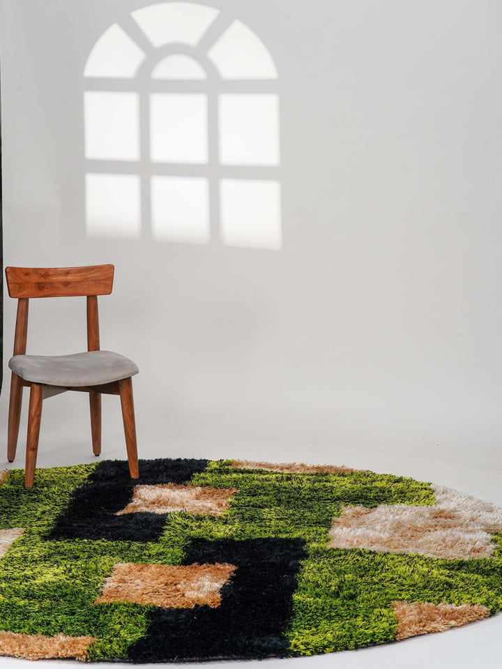 BlockScape Hand Tufted Shag Polyester Geometric Rug