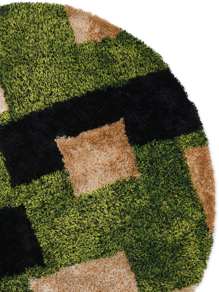 BlockScape Hand Tufted Shag Polyester Geometric Rug