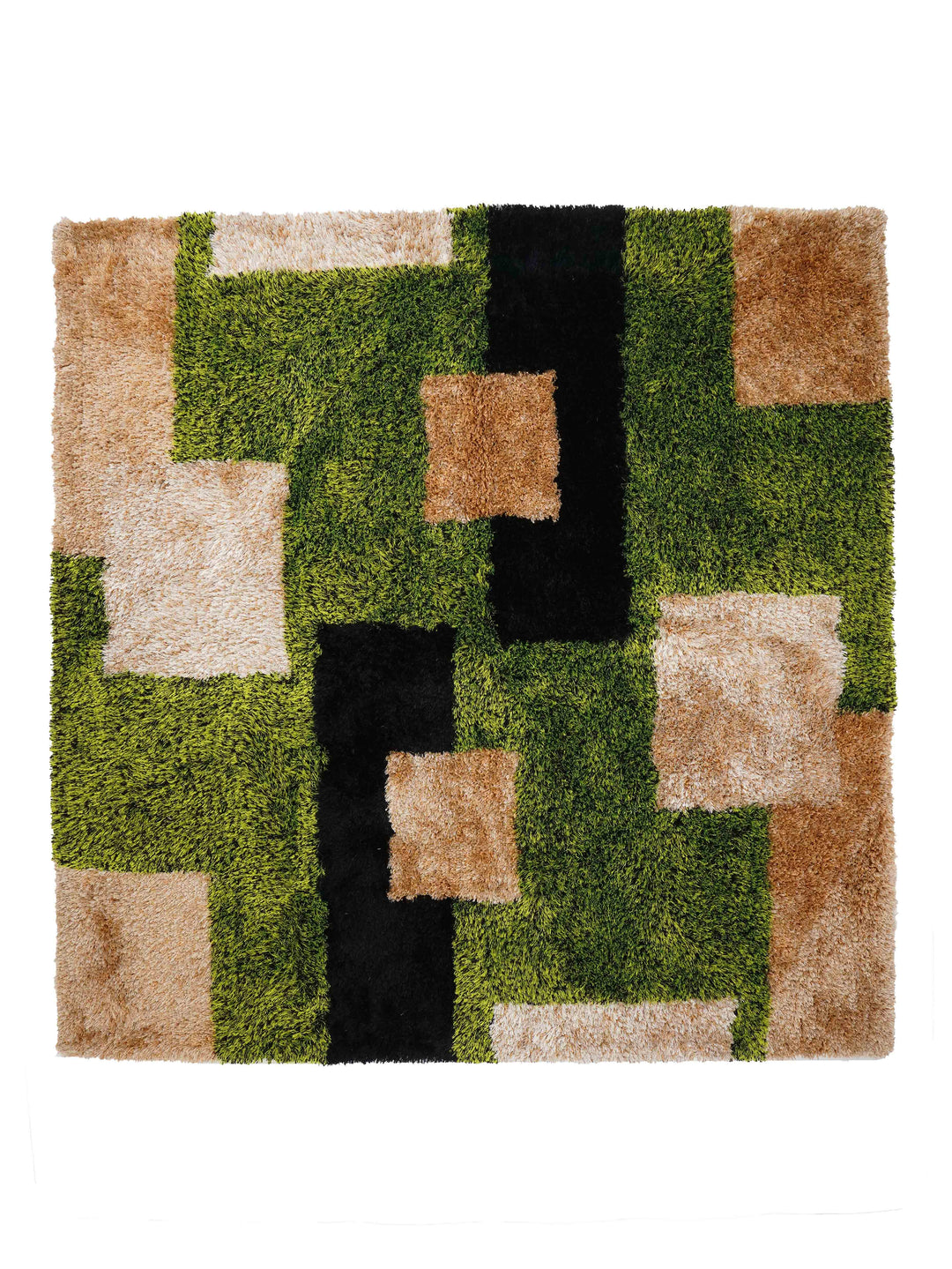 BlockScape Hand Tufted Shag Polyester Geometric Rug