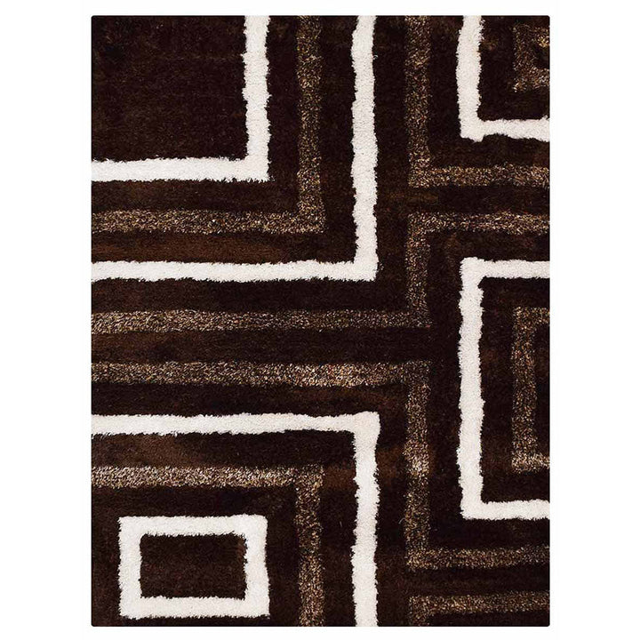 Gridora Maze Hand Tufted Shag Polyester Geometric Rug