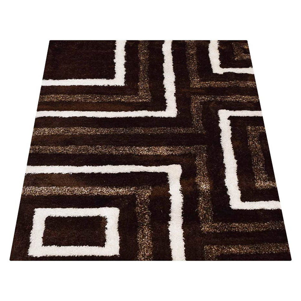 Gridora Maze Hand Tufted Shag Polyester Geometric Rug