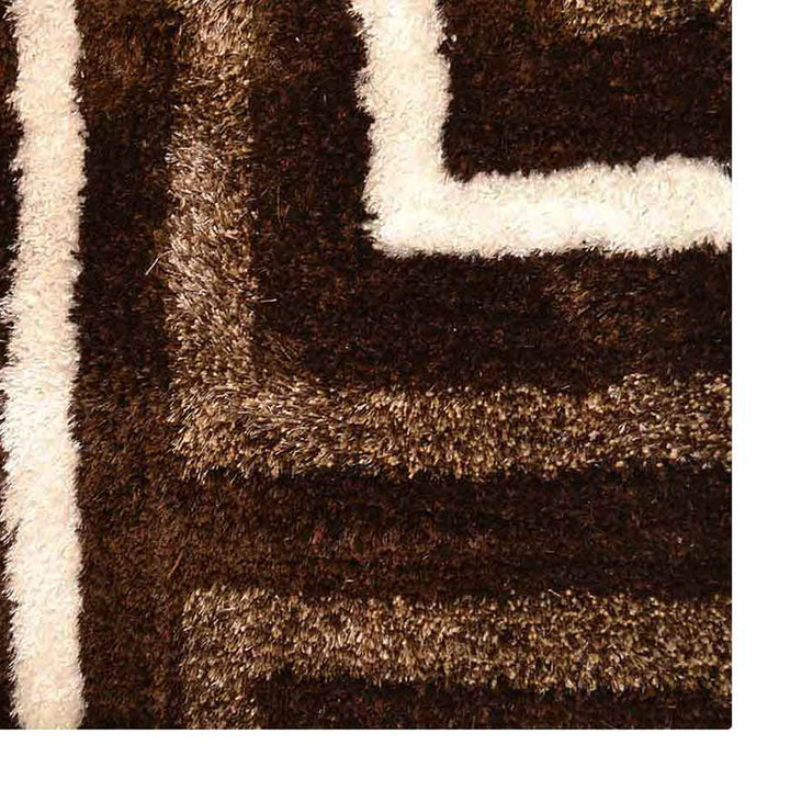 Gridora Maze Hand Tufted Shag Polyester Geometric Rug