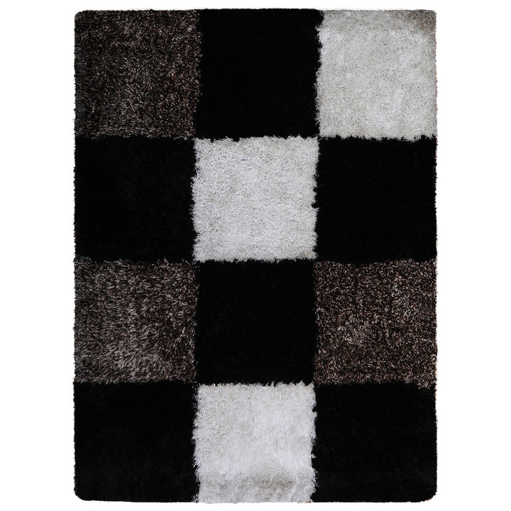 Hand Tufted Shag Polyester Area Rug Geometric Multicolor K00018