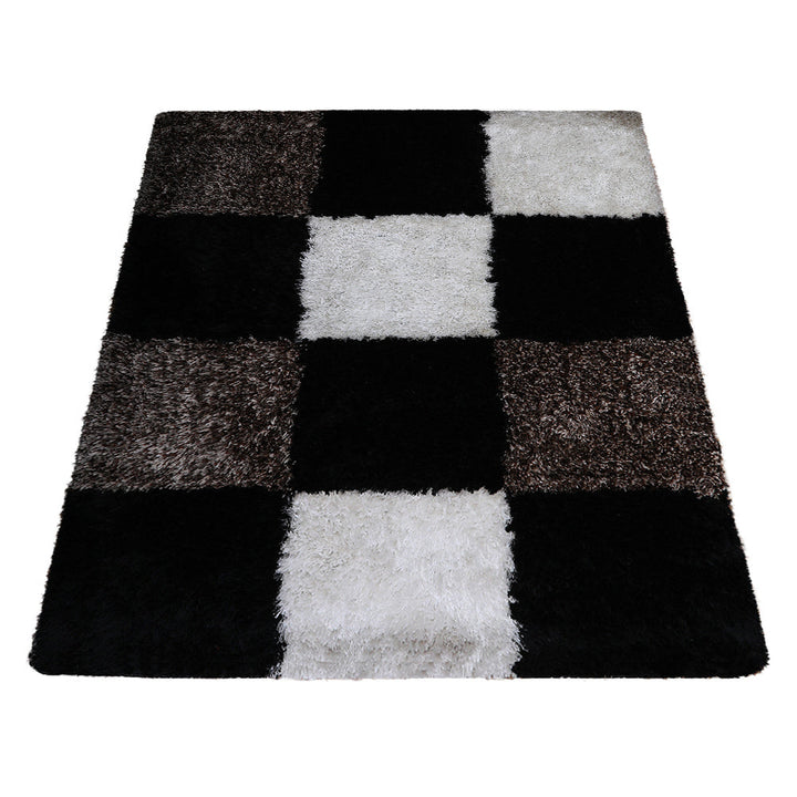 Hand Tufted Shag Polyester Area Rug Geometric Multicolor K00018