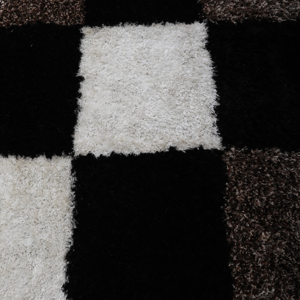 Hand Tufted Shag Polyester Area Rug Geometric Multicolor K00018