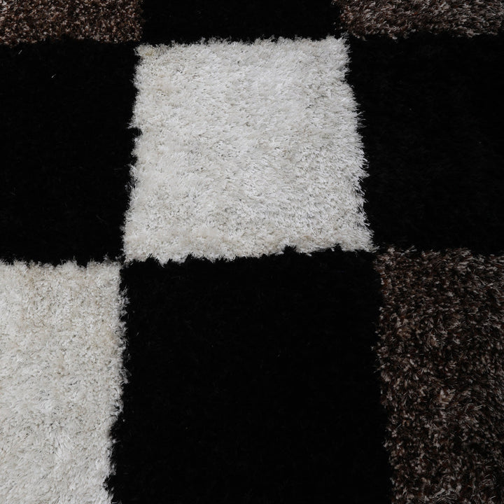 Hand Tufted Shag Polyester Area Rug Geometric Multicolor K00018
