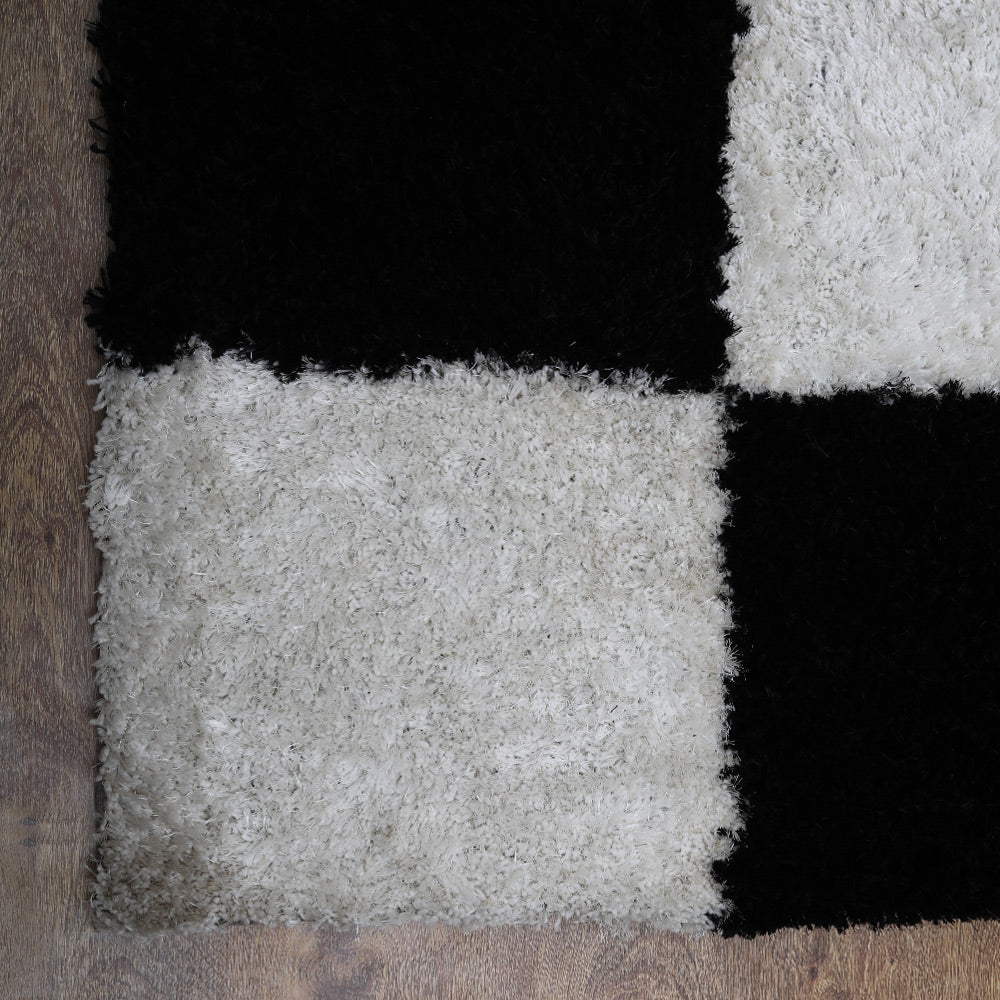 Hand Tufted Shag Polyester Area Rug Geometric Multicolor K00018