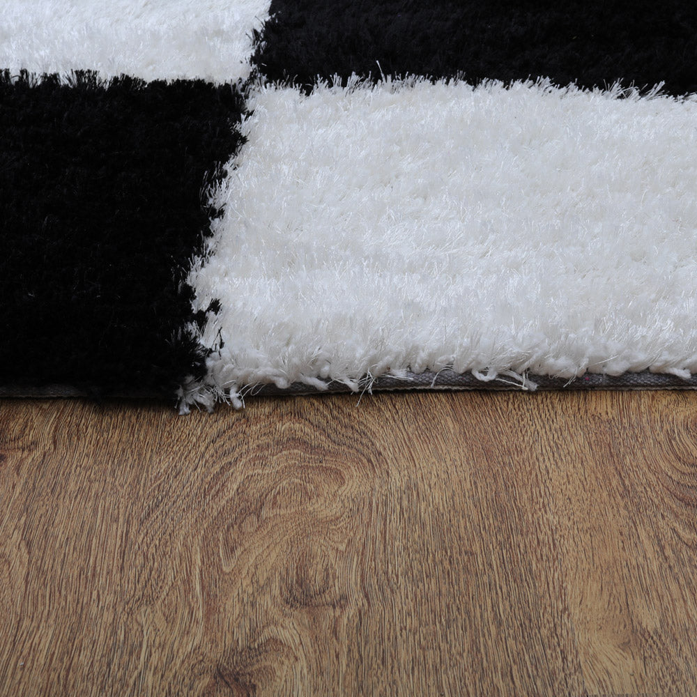 Hand Tufted Shag Polyester Area Rug Geometric Multicolor K00018