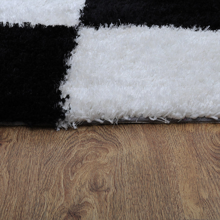 Hand Tufted Shag Polyester Area Rug Geometric Multicolor K00018