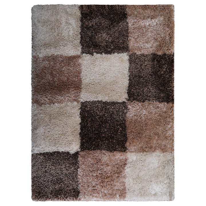 Hand Tufted Shag Polyester Area Rug Geometric Multicolor K00018
