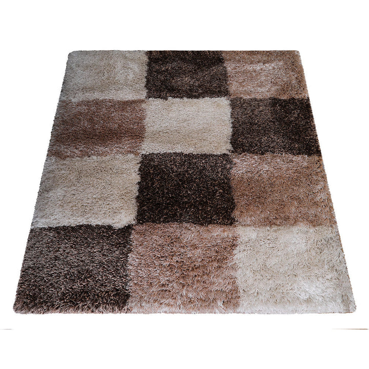 Hand Tufted Shag Polyester Area Rug Geometric Multicolor K00018