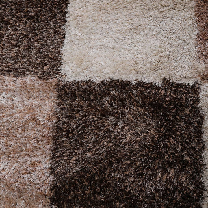 Hand Tufted Shag Polyester Area Rug Geometric Multicolor K00018