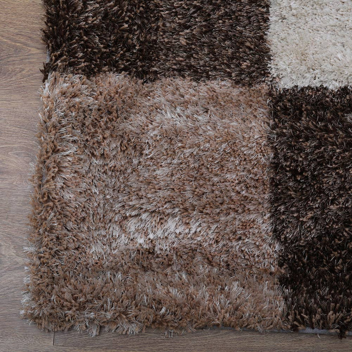 Hand Tufted Shag Polyester Area Rug Geometric Multicolor K00018