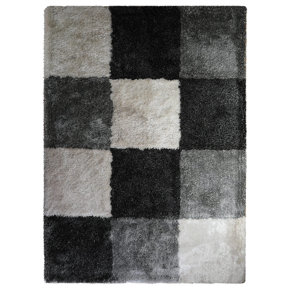 Hand Tufted Shag Polyester Area Rug Geometric Multicolor K00018