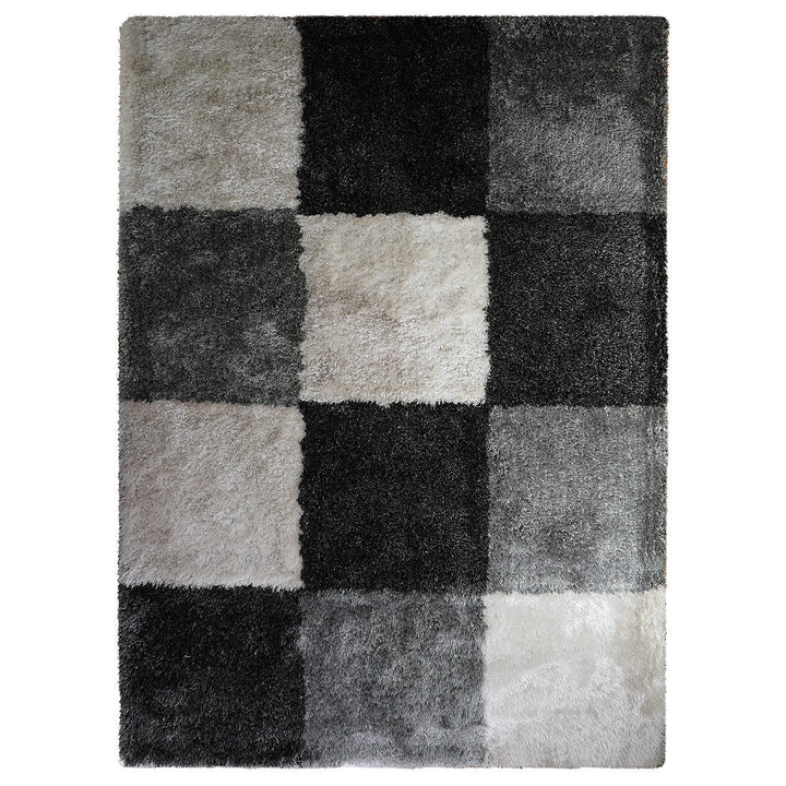 Hand Tufted Shag Polyester Area Rug Geometric Multicolor K00018