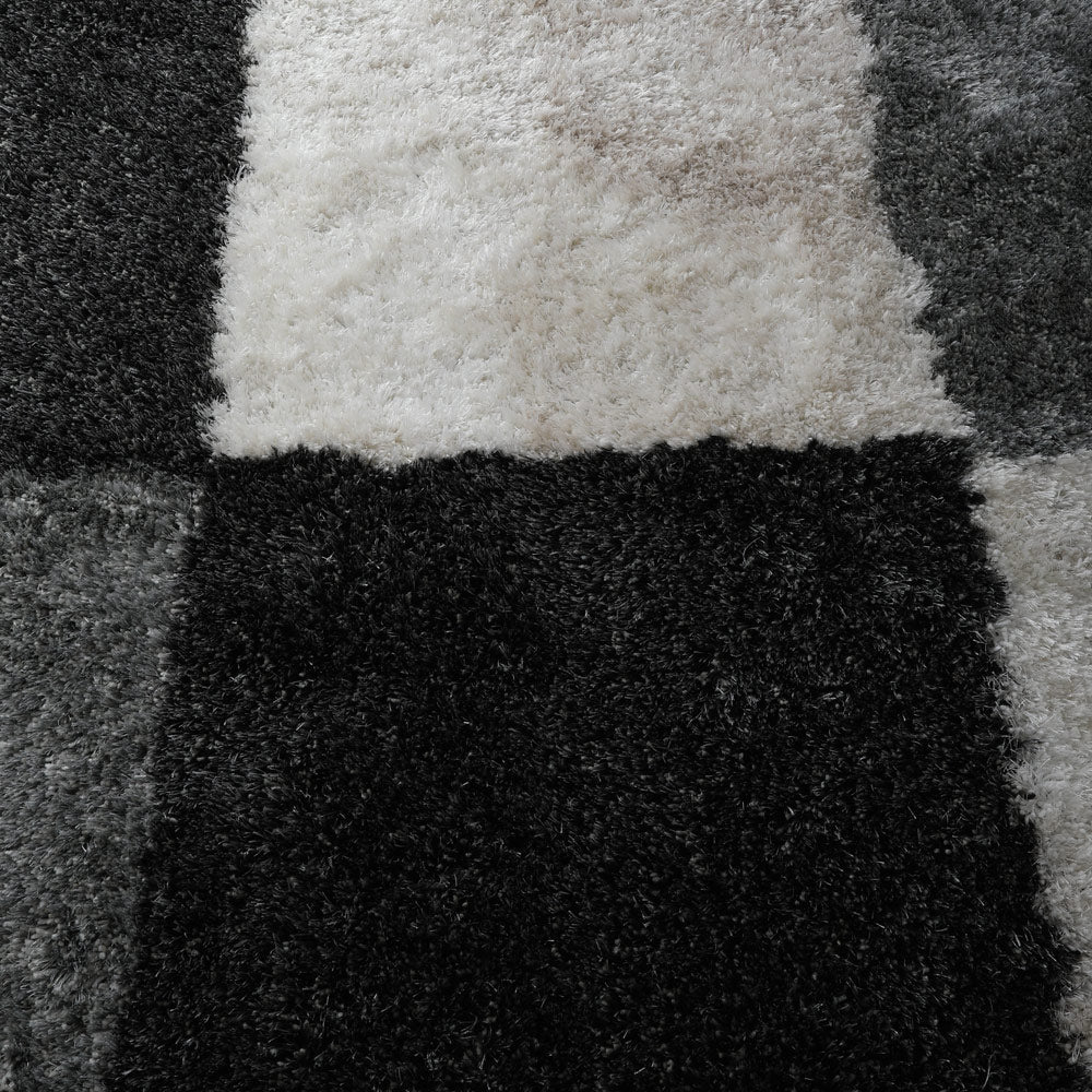 Hand Tufted Shag Polyester Area Rug Geometric Multicolor K00018