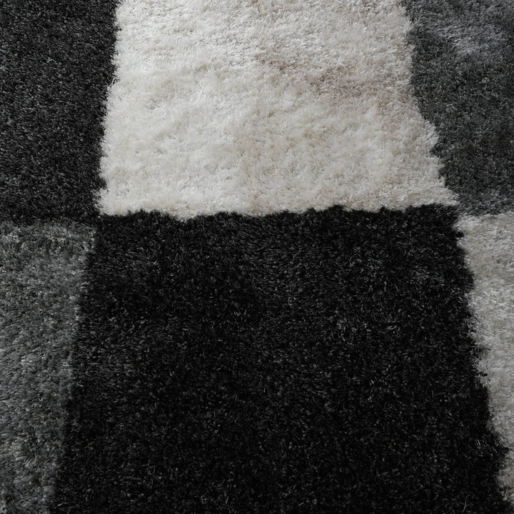 Hand Tufted Shag Polyester Area Rug Geometric Multicolor K00018