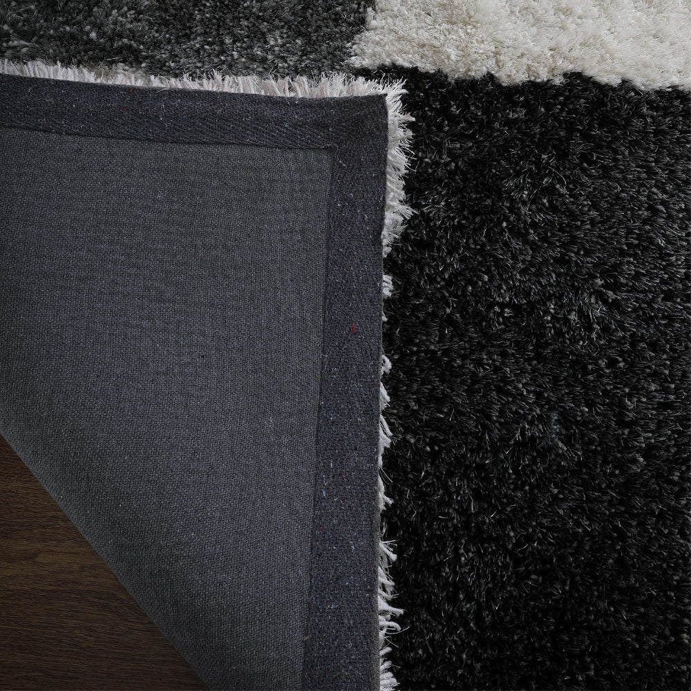Hand Tufted Shag Polyester Area Rug Geometric Multicolor K00018