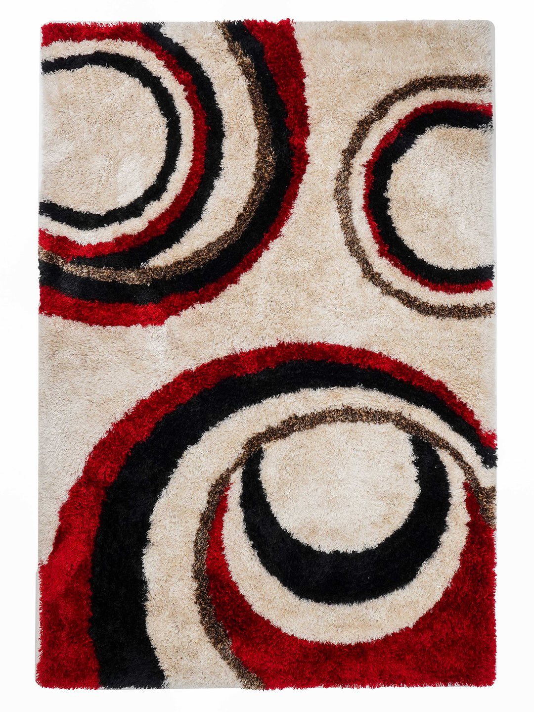 OrbitLuxe Hand Tufted Shag Polyester Geometric Rug
