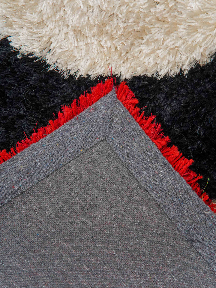 OrbitLuxe Hand Tufted Shag Polyester Geometric Rug