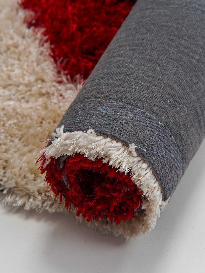 OrbitLuxe Hand Tufted Shag Polyester Geometric Rug