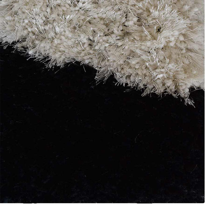 Hand Tufted Shag Polyester Area Rug Contemporary Black Red K00025