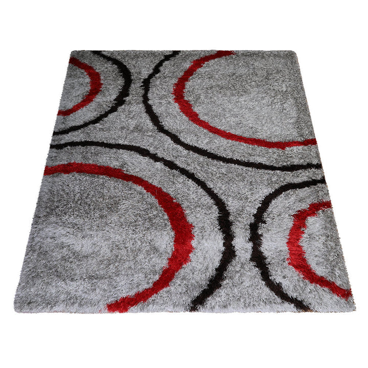 Hand Tufted Shag Polyester Area Rug Contemporary Multicolor K00032