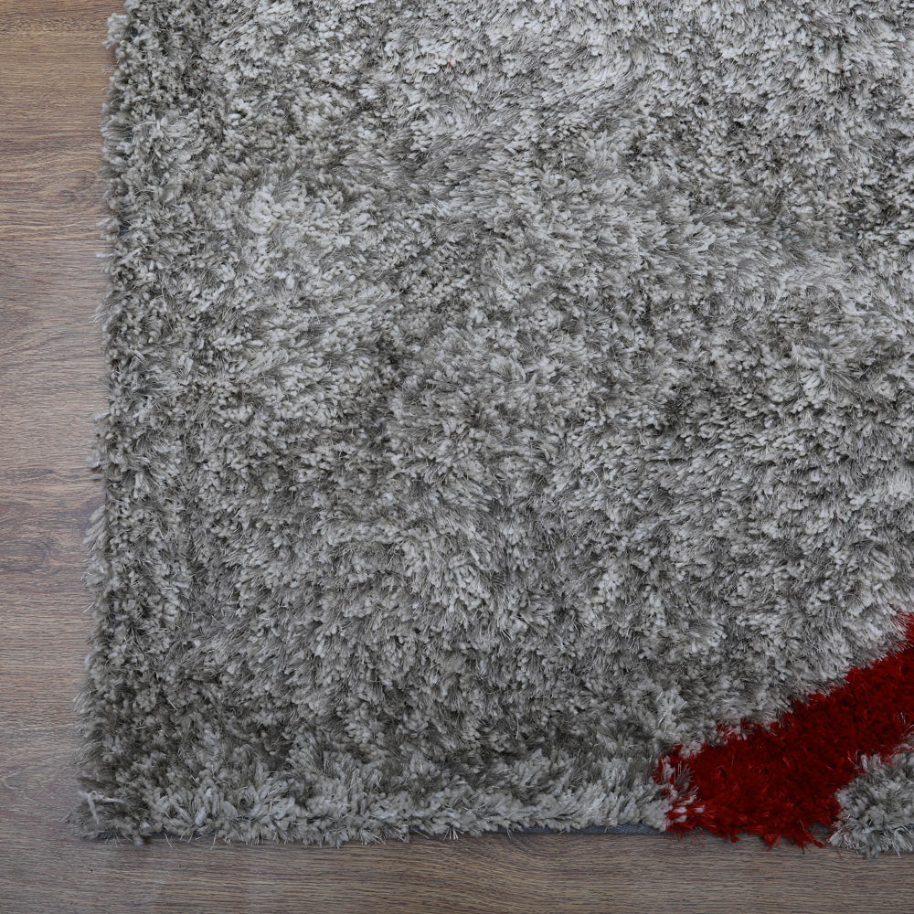 Hand Tufted Shag Polyester Area Rug Contemporary Multicolor K00032